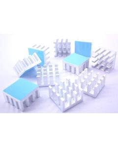 Easycargo 10pcs 14mm Heatsink 14x14x8mm + pre Applied 3M 8810 Thermal Conductive Adhesive Tape for Cooling Cooler GPU Chips VRAM VGA RAM (10pcs 14x14x8mm Silver Tone)