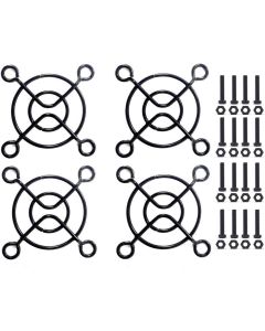 Easycargo 4pcs 40mm Black Fan Grill/Guard with Screws + Nuts (4 Pack)