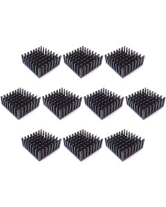 Easycargo 10pcs 25mm Heatsink Kit 25x25x10mm + 3M 8810 Thermal Conductive Adhesive Tape, Cooler Aluminum Heat Sink for Cooling Raspberry Pi 4 GPU IC Chips LED (25mmx25mmx10mm)