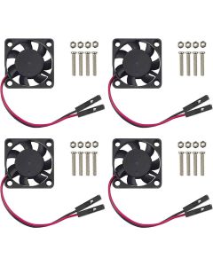 Easycargo Raspberry Pi Fan 40mm 5V DC, Quite 4010 Cooler Fan Sleeve Bearing Brushless 2 pin, 40mm Cooling Fan + Grill Mounting Kit 40mm x 40mm x10mm 4pcs