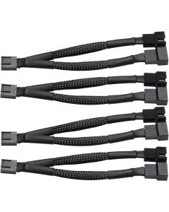 Easycargo Case Fan Extension Splitter Cable, PWM Cable Splitter Duplicator, Case Fan Power Duplicator Converter, Dual Case Fan Power Adapter, Case Fan Y Cable (12-inch 4-Pack)
